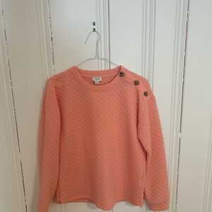 J. Crew Coral Quilted Top